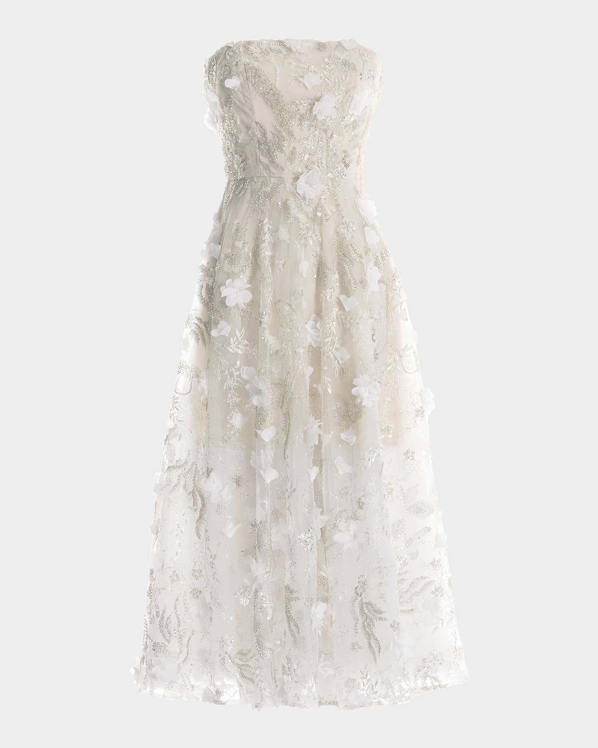 Kailyn Beaded Floral-Embroidered Midi Dress