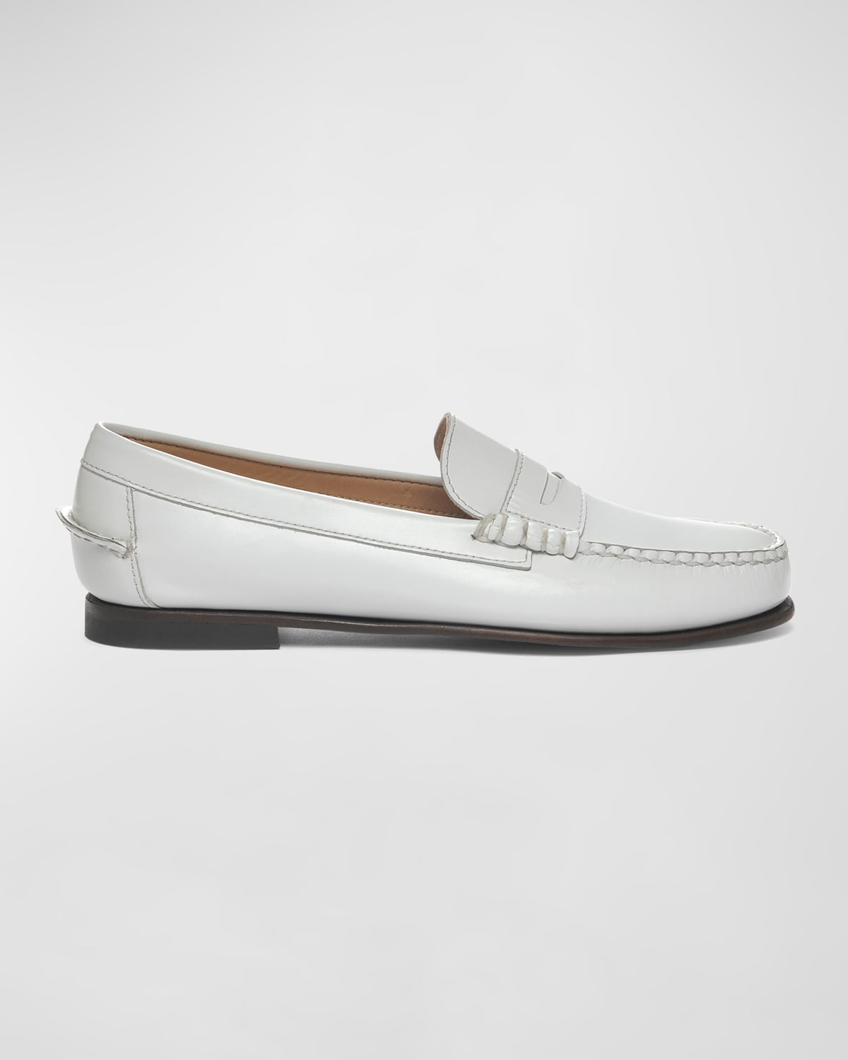 Shop Sebago Danielle Pop Leather Penny Loafers In White