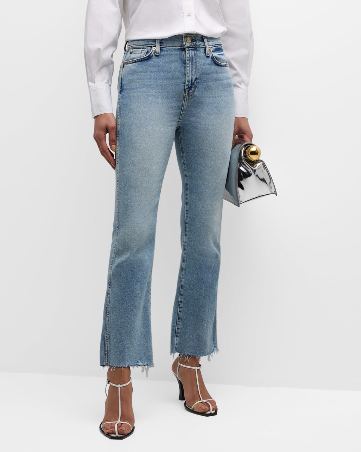 Shop 7 For All Mankind High-rise Slim Kick Jeans In Love Soul
