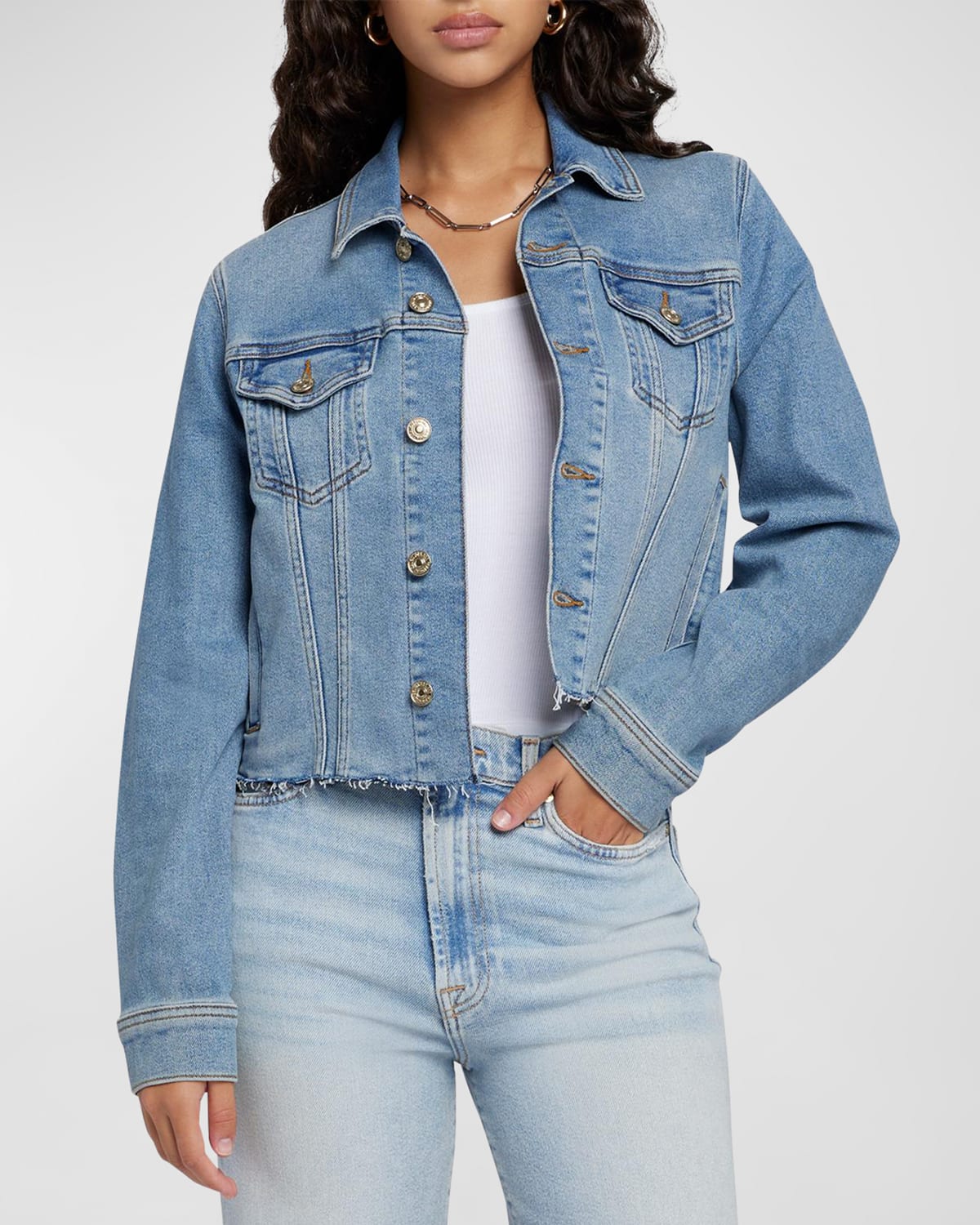 Shop 7 For All Mankind Classic Denim Trucker Jacket In Love Soul
