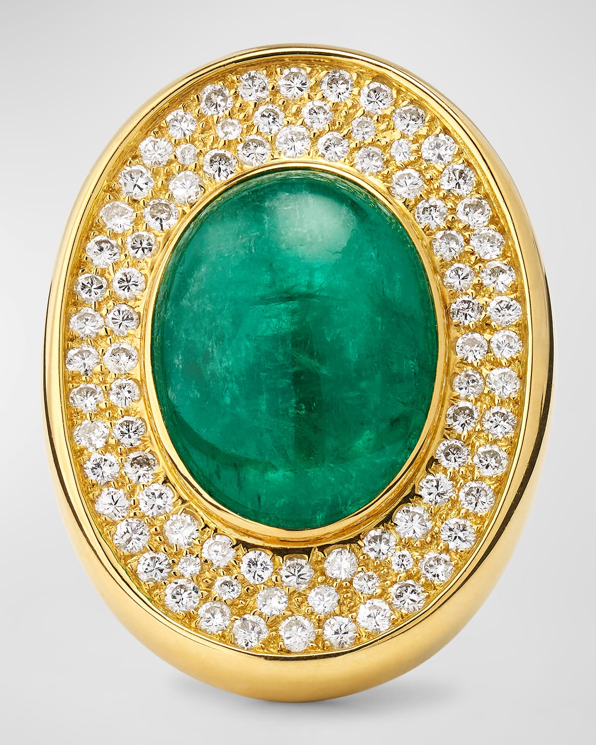 Shop Alexander Laut 18k Yellow Gold Emerald And Diamond Ring In Emerald Diamond