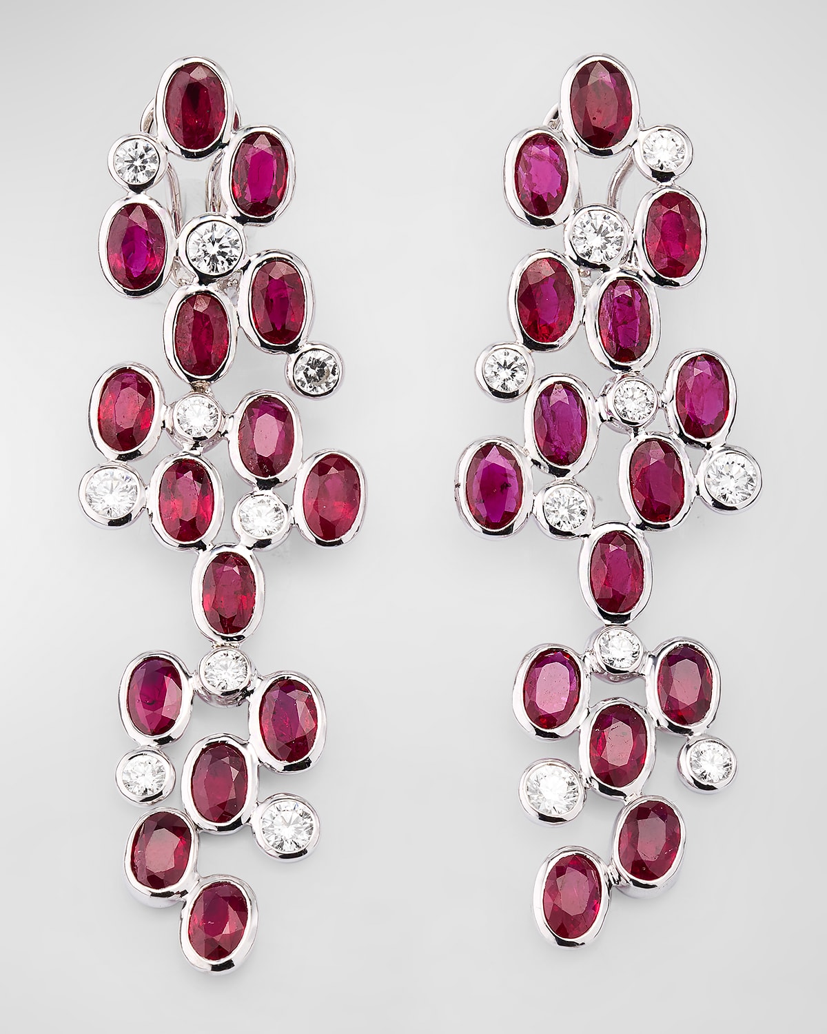 Shop Alexander Laut 18k Ruby And Diamond Statement Earrings In Ruby Diamond