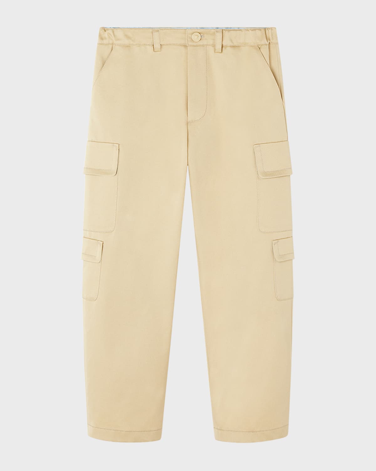 Shop Versace Boy's Gabardine Cargo Pants In Light Sand
