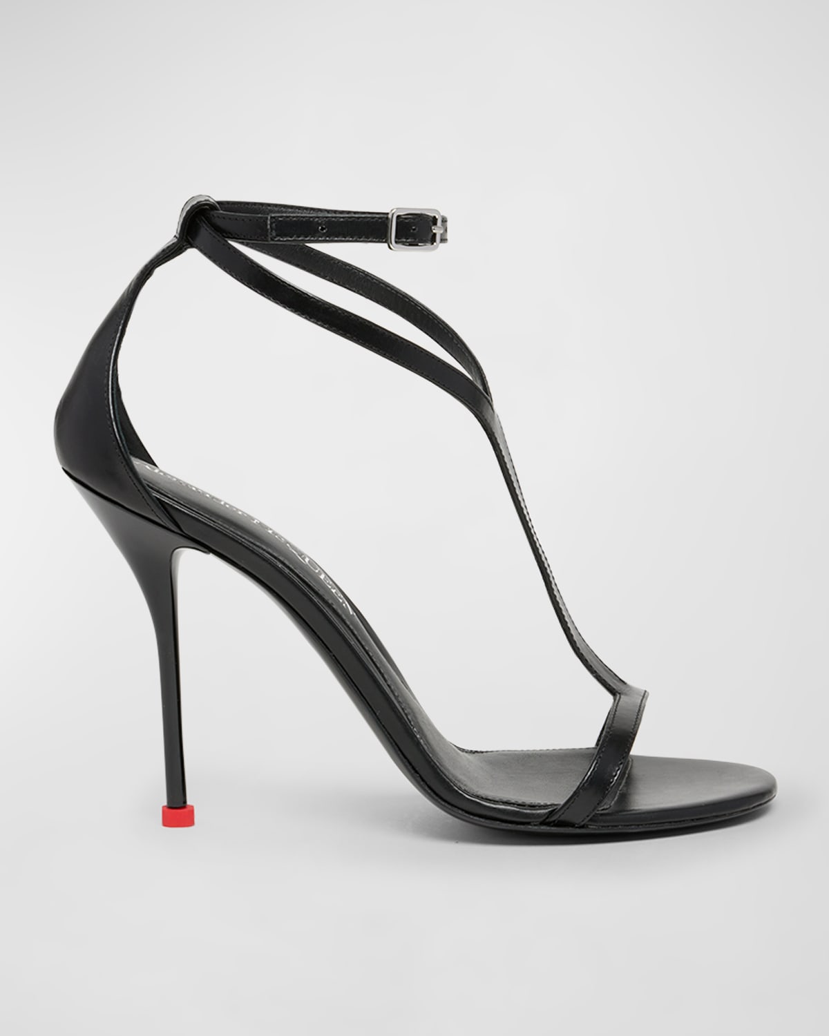 Alexander Mcqueen Harness 90 Calf Leather Sandals In Blacklust Red