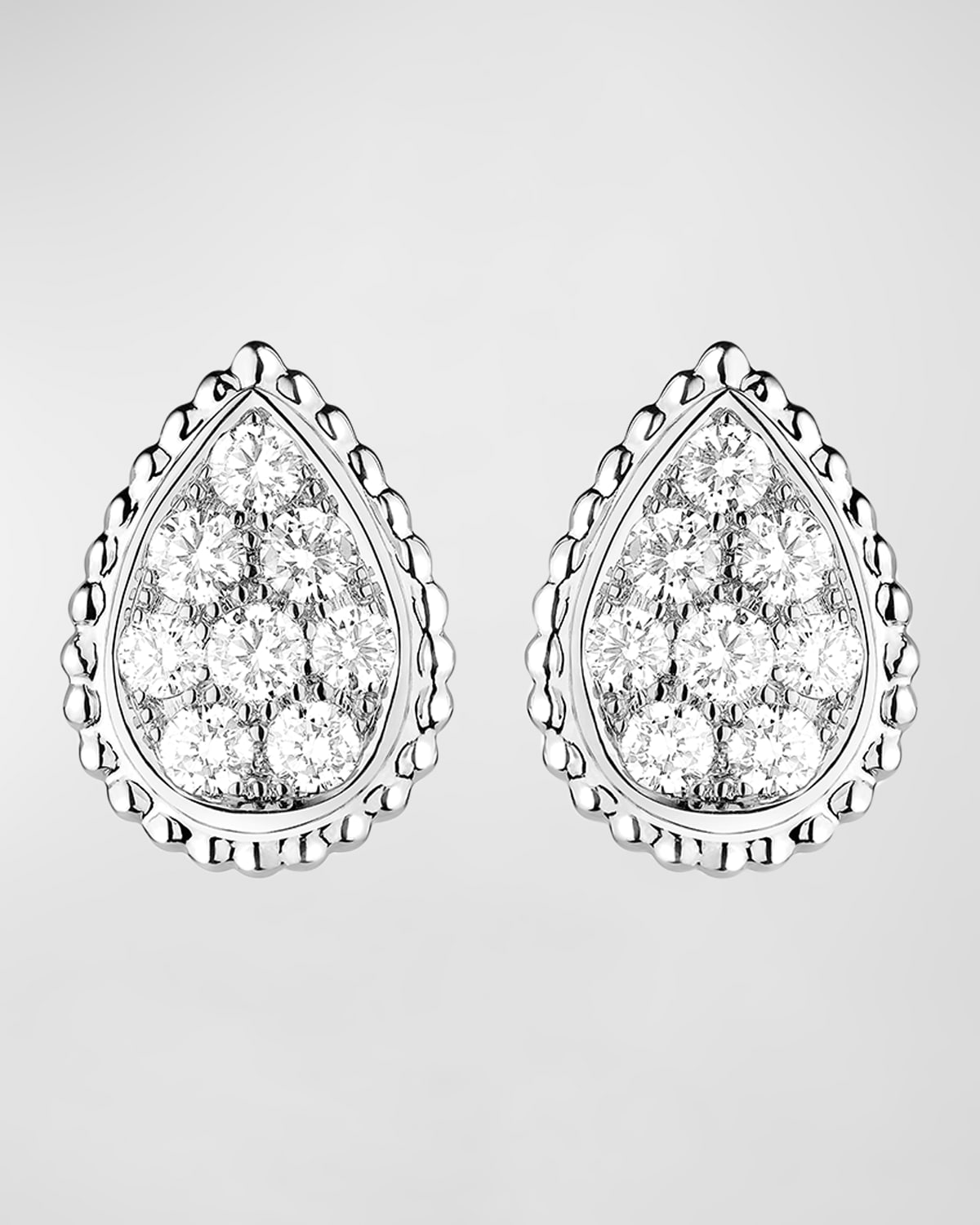 Serpent Boheme Medium Stud Earrings in White Gold