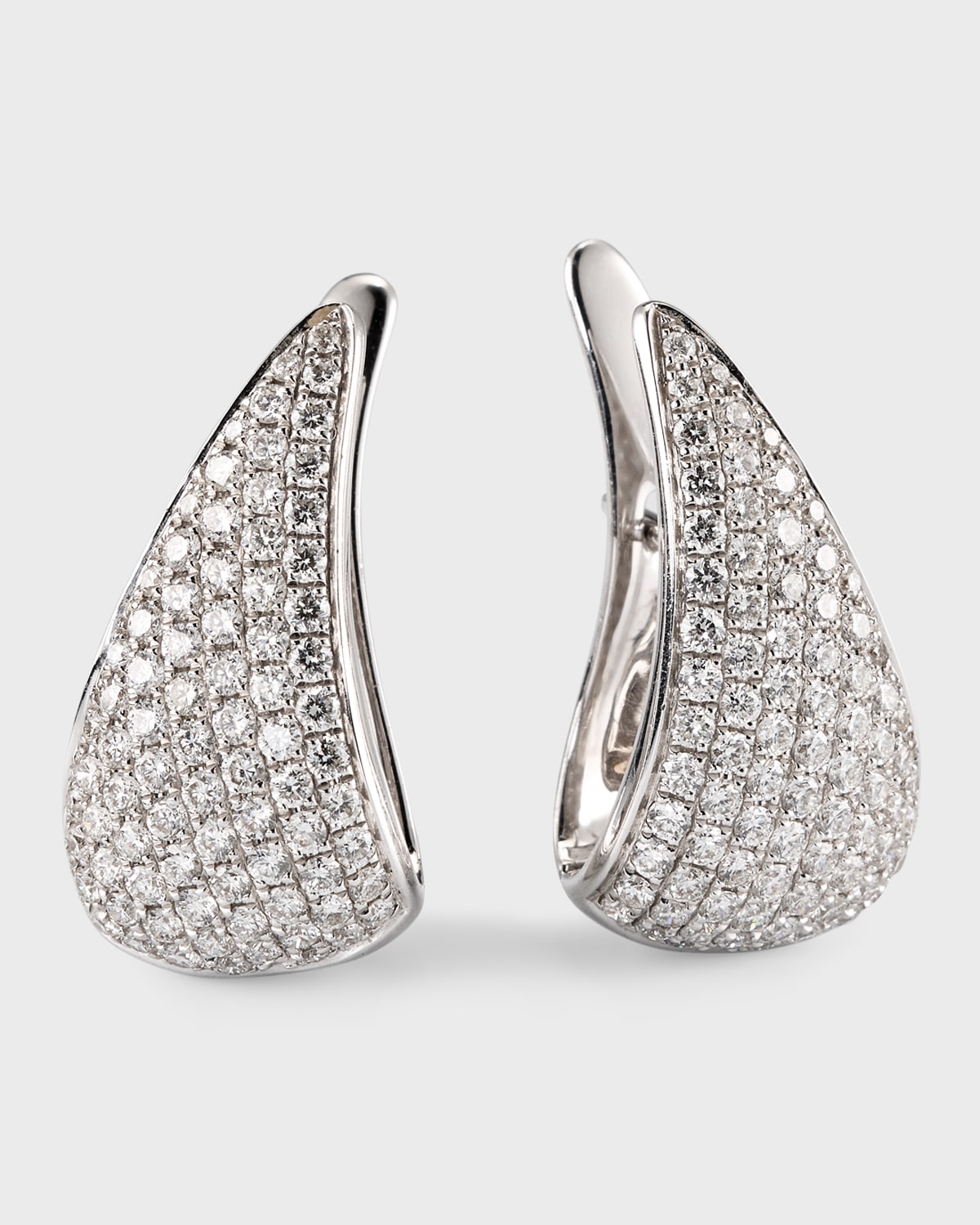 Anita Ko 18K White Gold Pave Claw Earrings