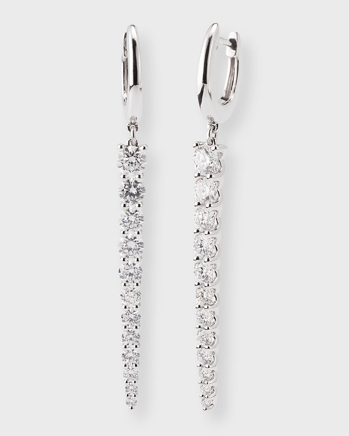 18K White Gold Diamond Identity Drop Earrings