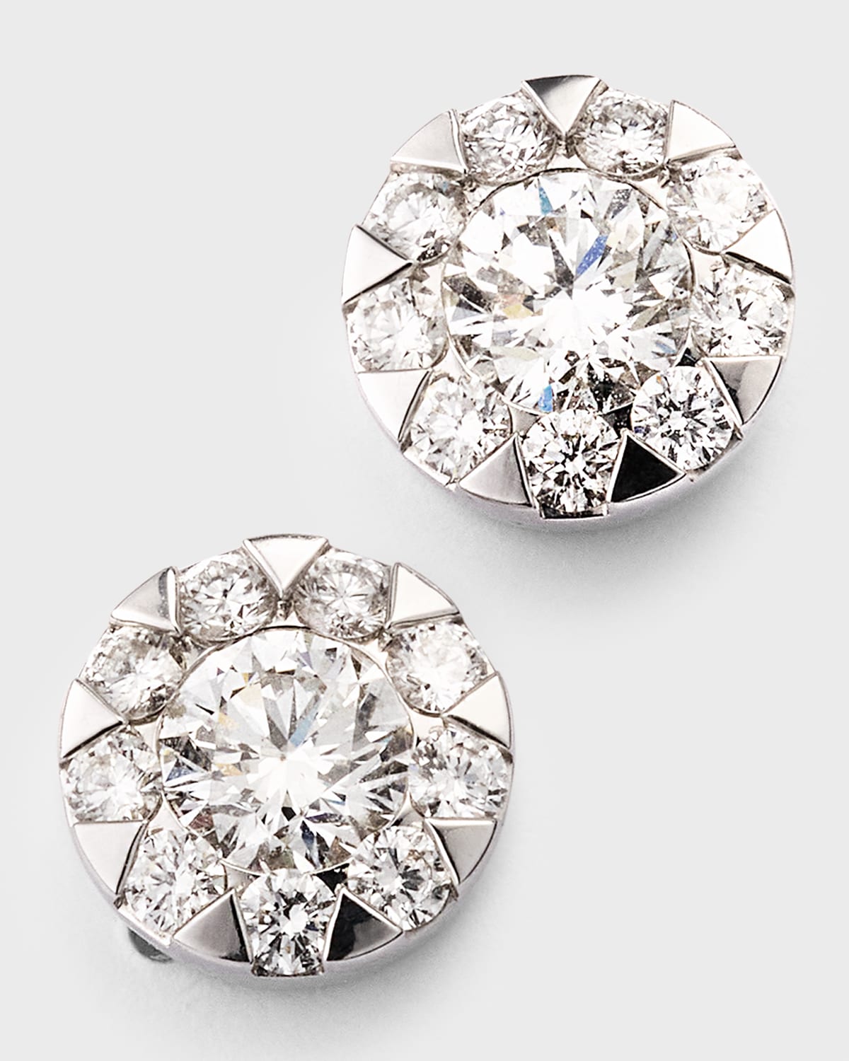 18k White Gold Diamond Bouquet Stud Earrings, 1.34tcw