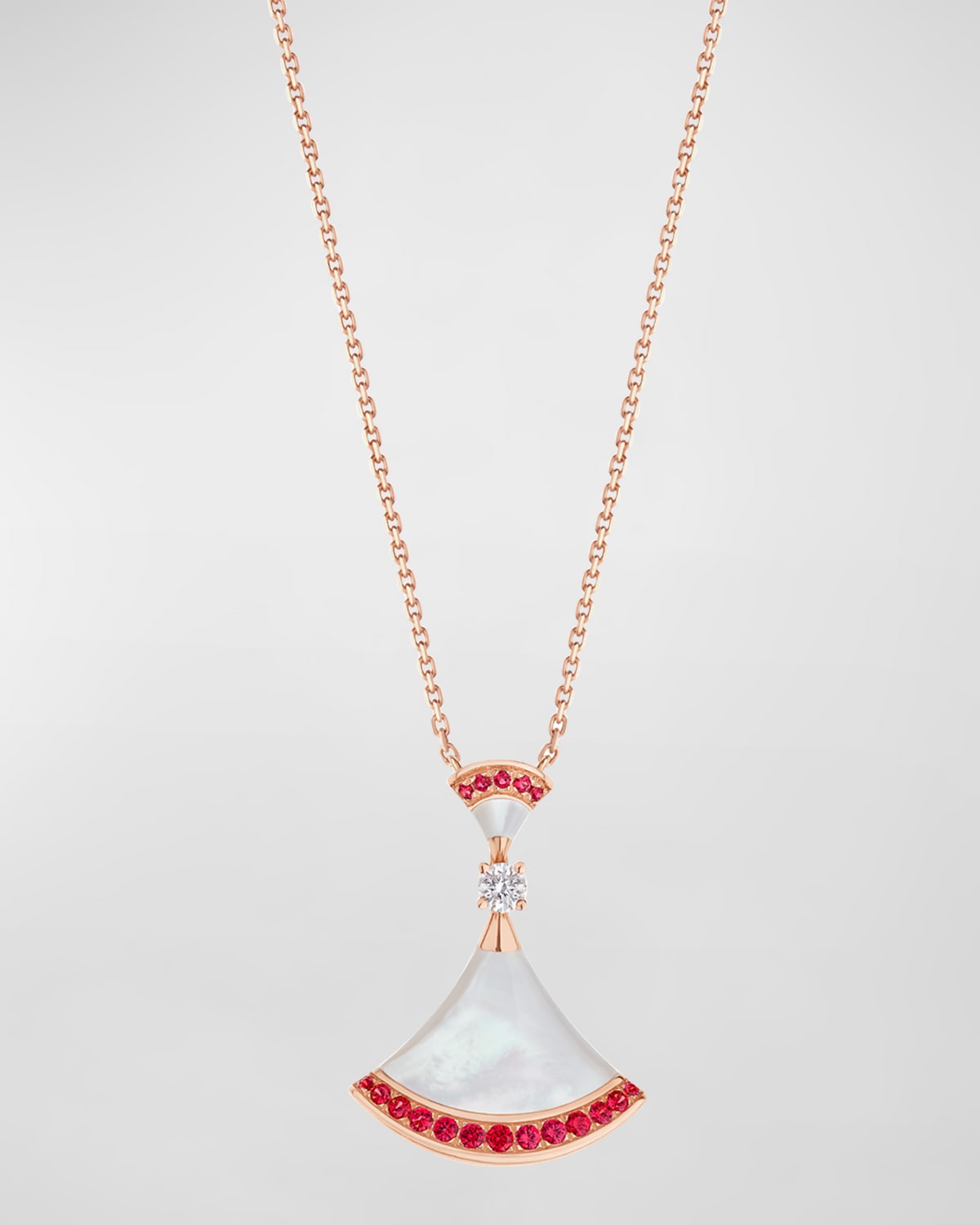 Diva's Dream Mother-of-Pearl Necklace with Diamond and Rubies