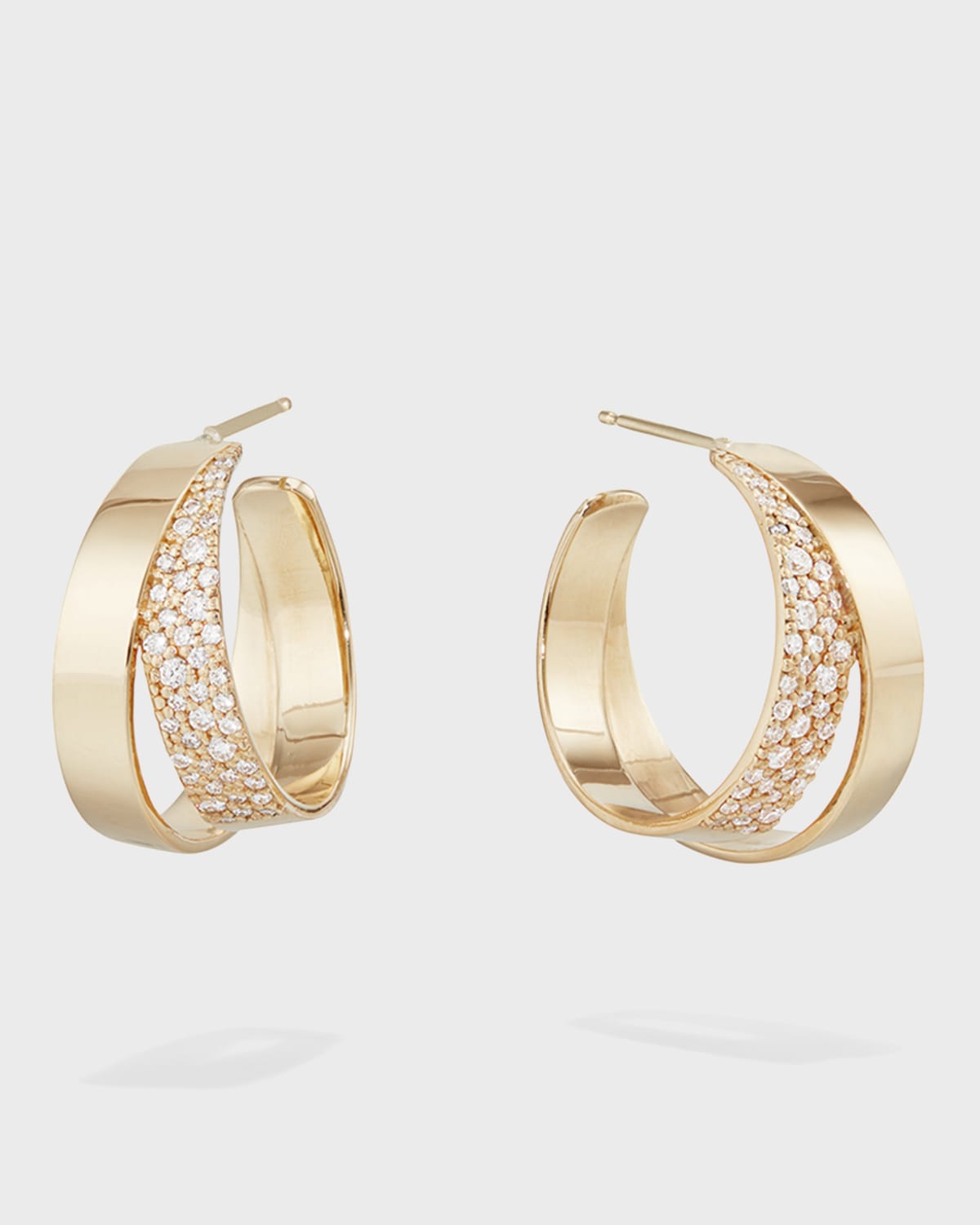 Lana 14k Flawless Double Vanity Hoop Earrings W/ Diamonds, 20mm In Gold