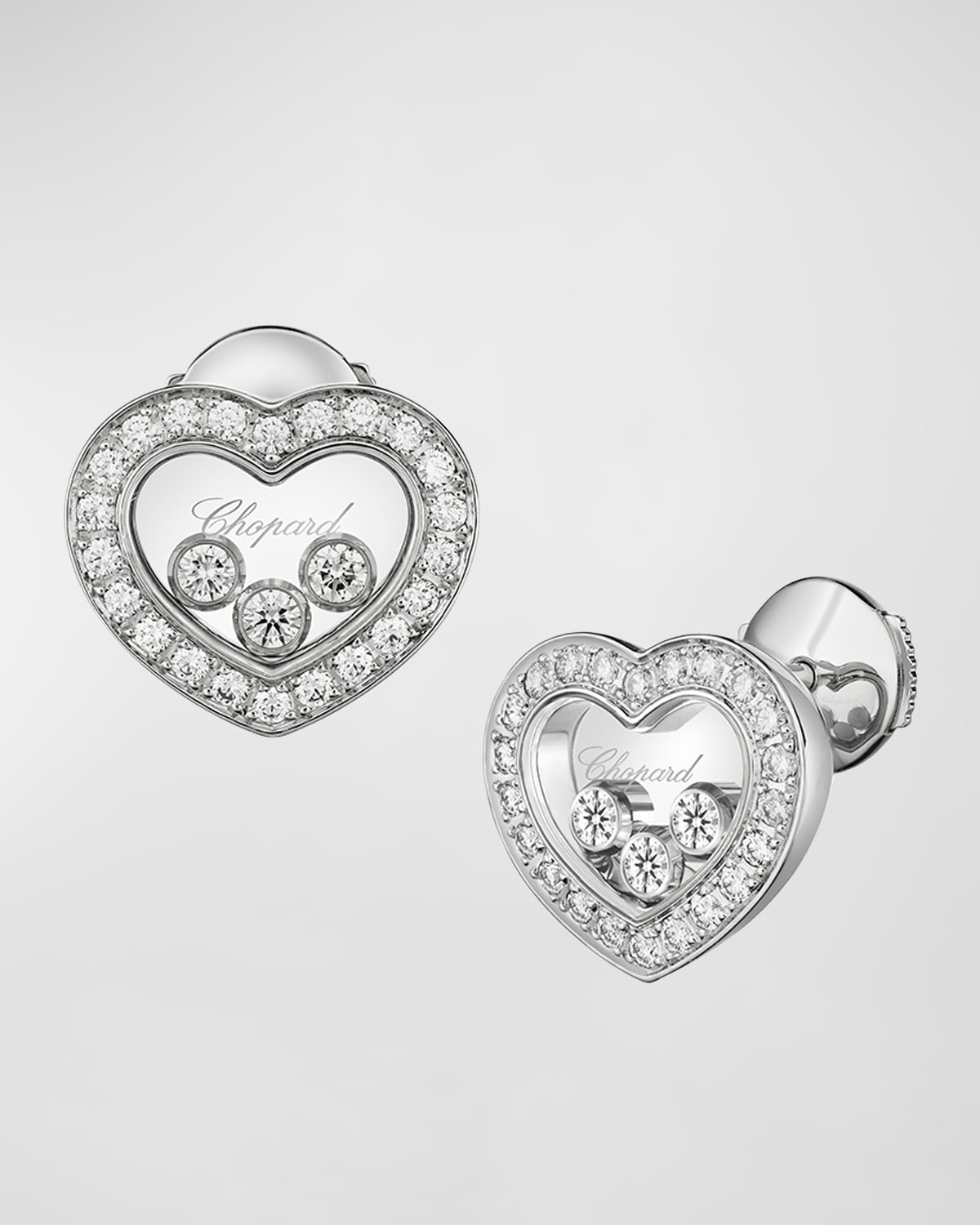 Happy Diamonds Icons 18K White Gold Heart Earrings