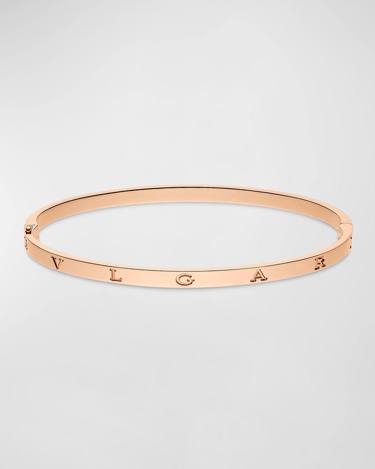 Shop Bvlgari 18k Pink Gold Plain Bangle