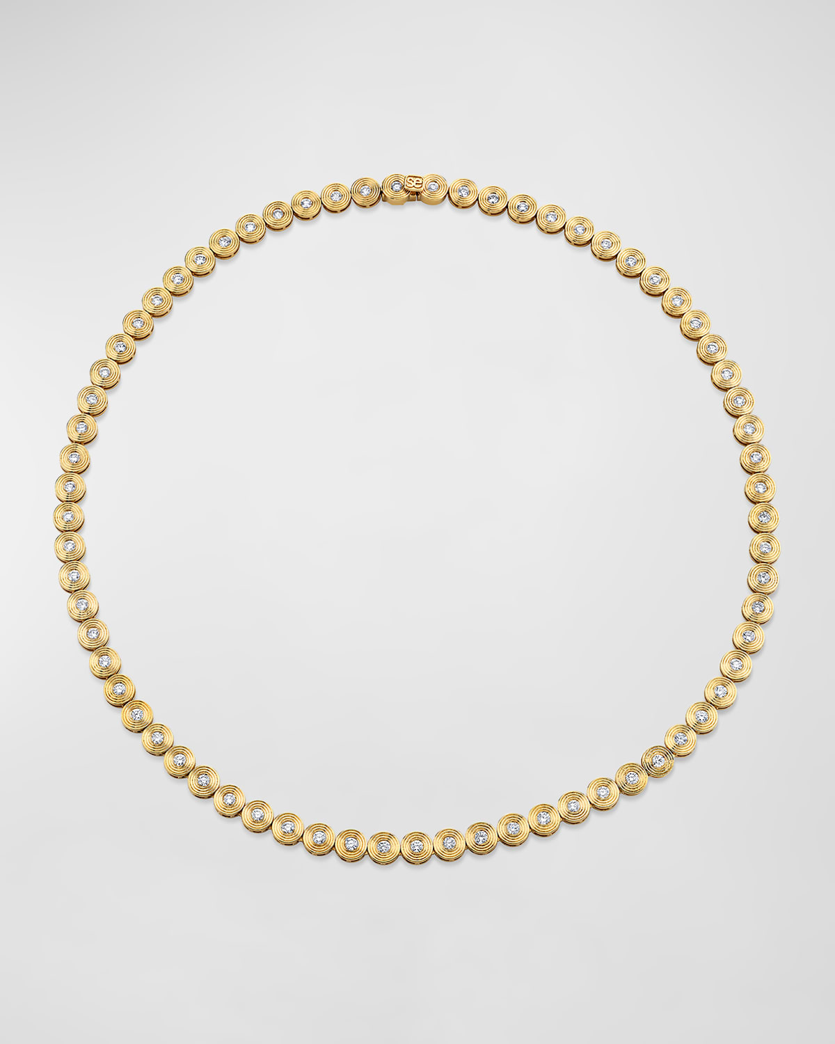 14K Gold Fluted Diamond Eternity Necklace