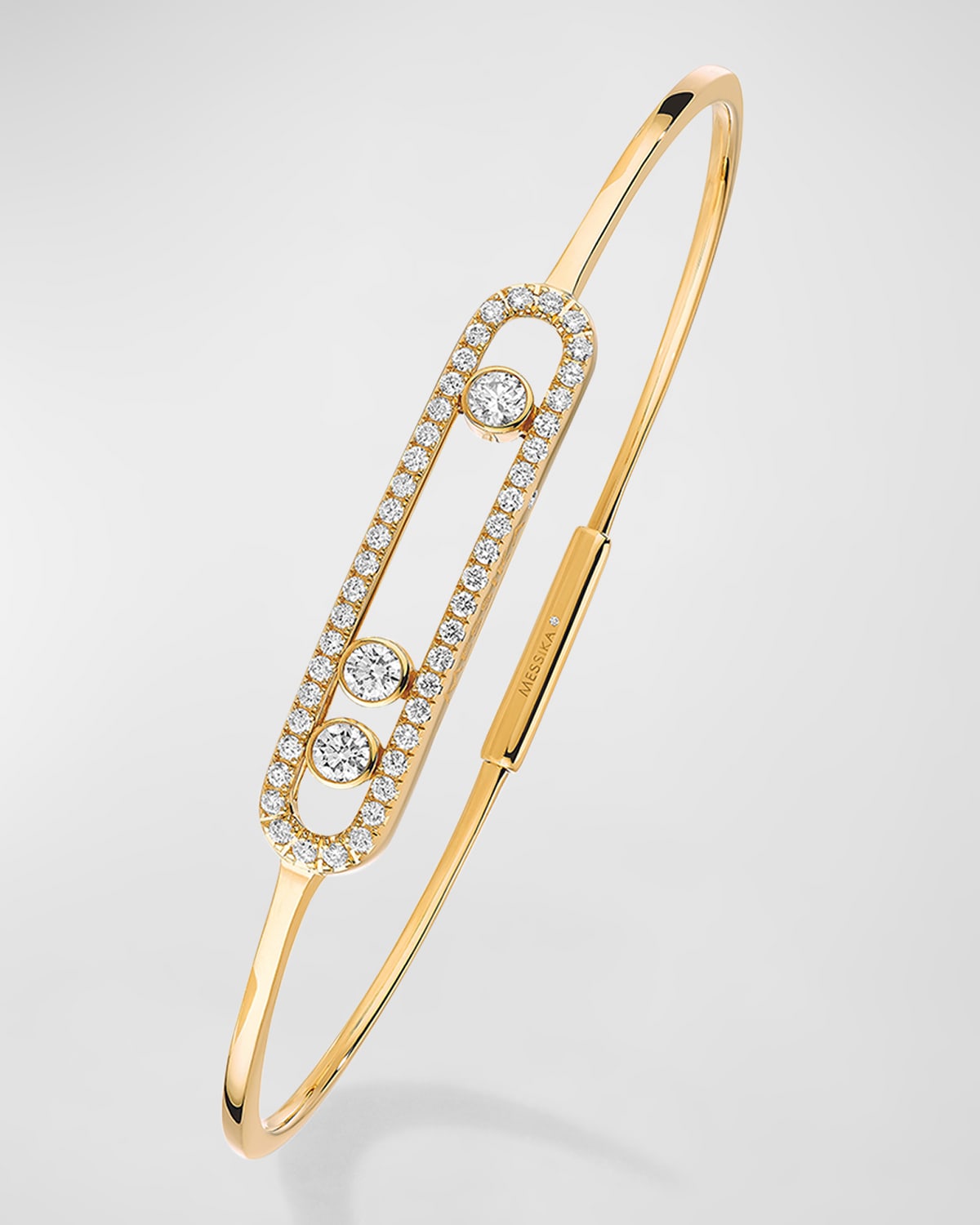 Messika Move Pave 18k Yellow Gold Thin Diamond Bracelet In 05 Yellow Gold