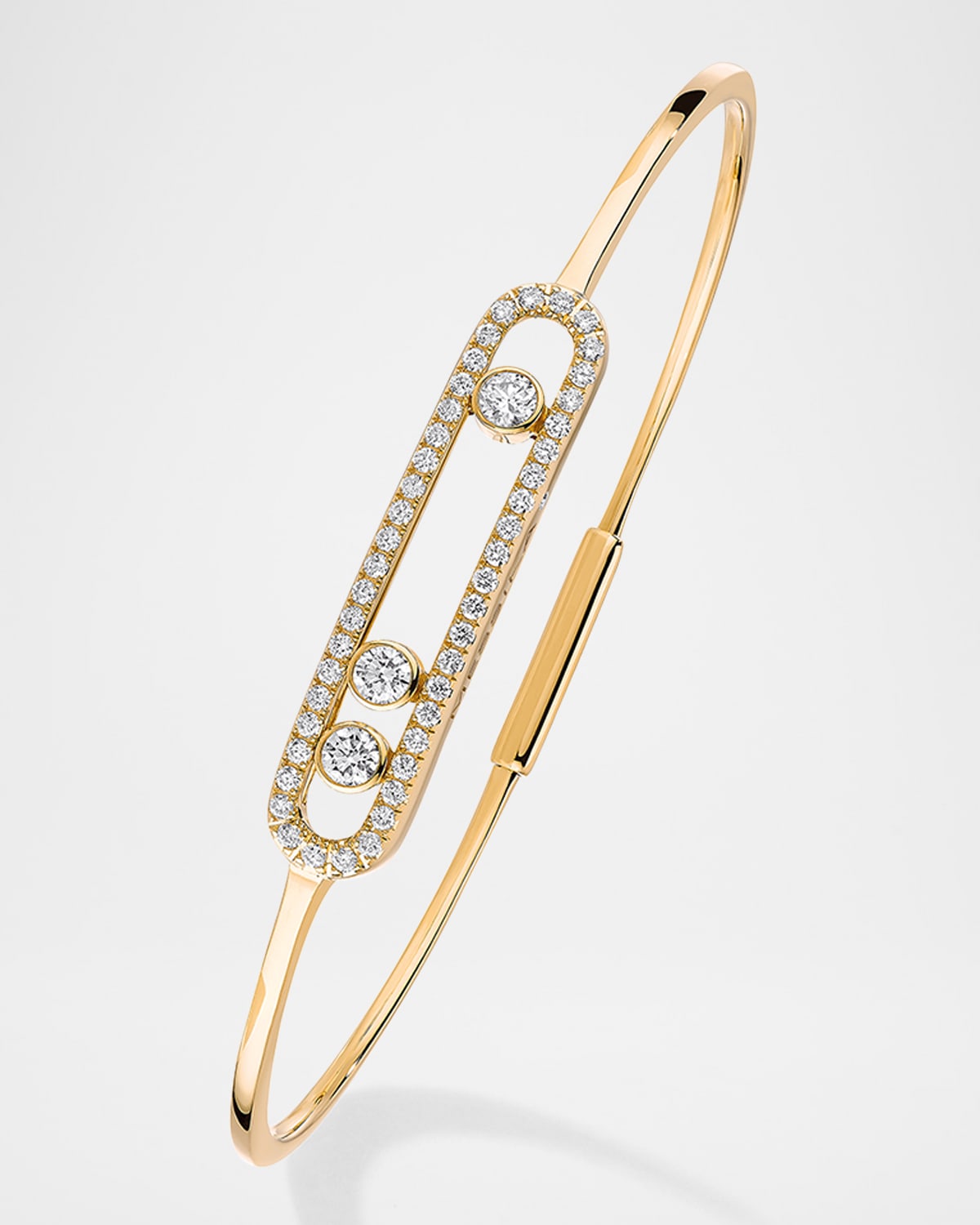 Move Pave 18k Yellow Gold Thin Diamond Bracelet