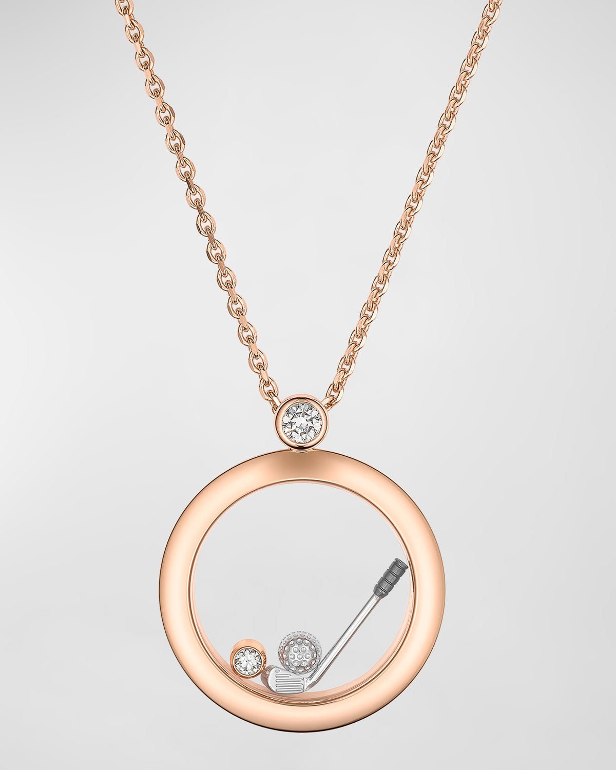 Happy Diamonds 18K Rose Gold Golf Pendant Necklace