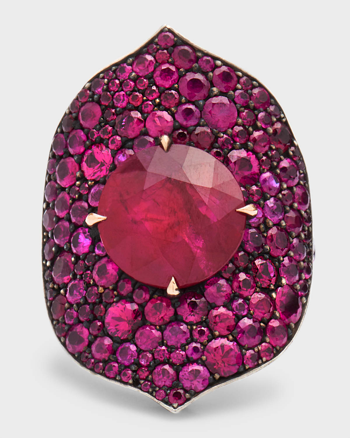 Bayco Mozambique Ruby Ring With Diamond And Ruby Pave In Pink