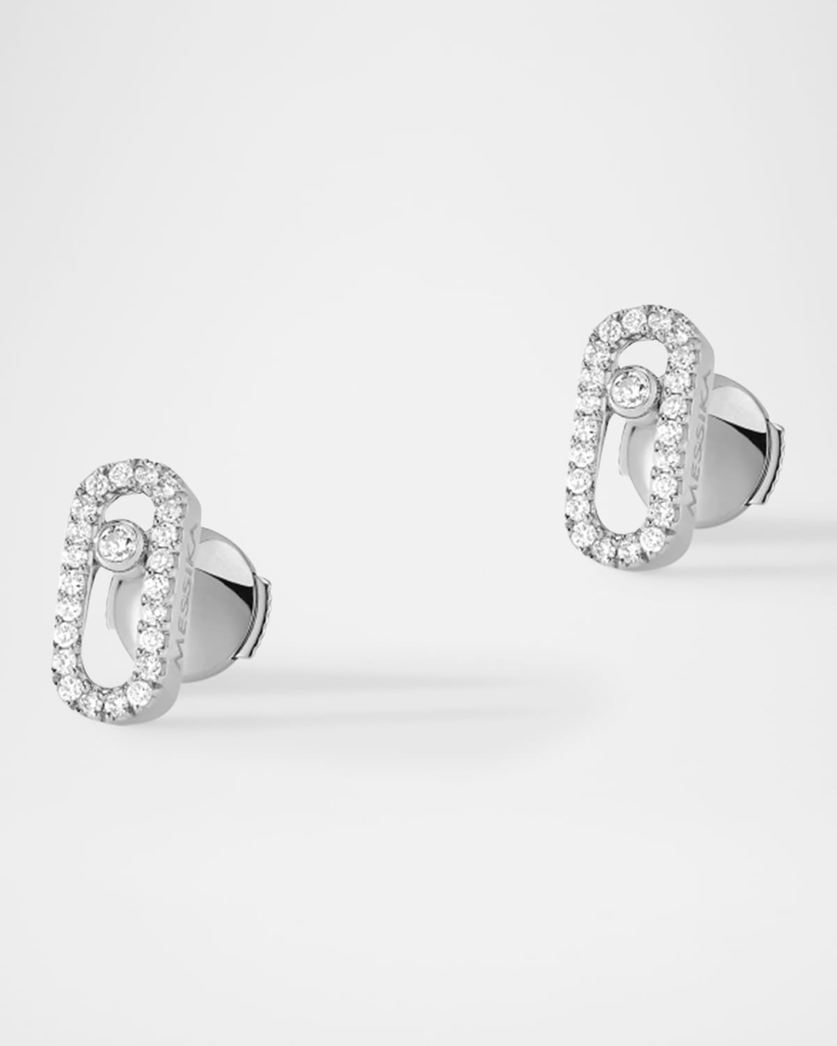 Move Uno 18K White Gold Diamond Stud Earrings