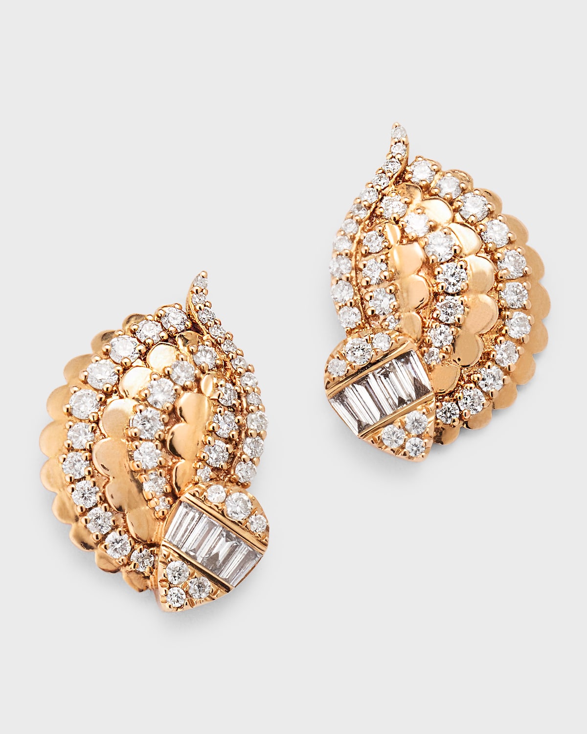 18k Rose Gold Diamond Stud Earrings
