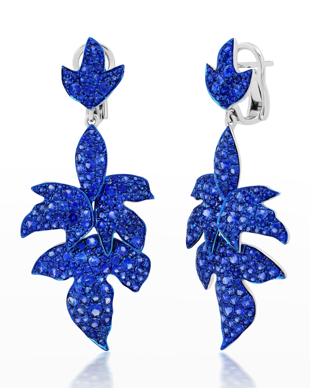Blue Sapphire Pave Dangle Earrings