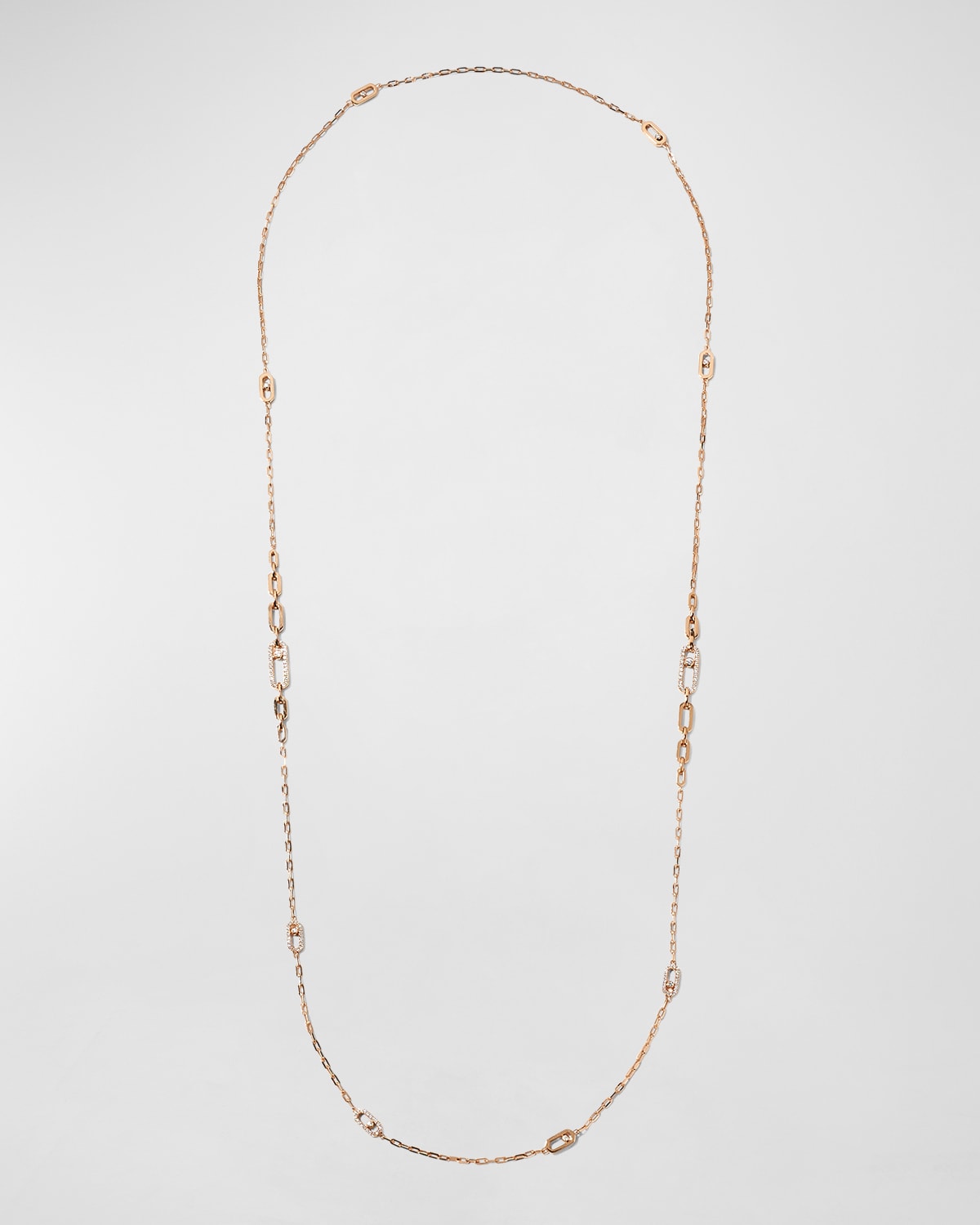 Move Uno 18K Rose Gold Long Diamond Necklace, 90cm