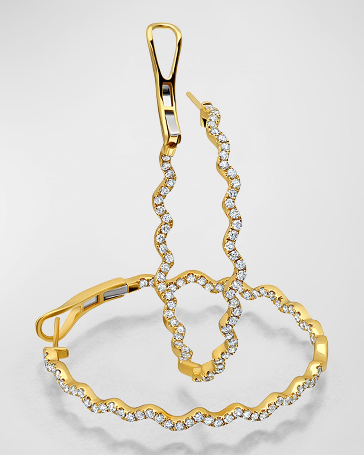 18k White Gold Rio Diamond Hoop Earrings