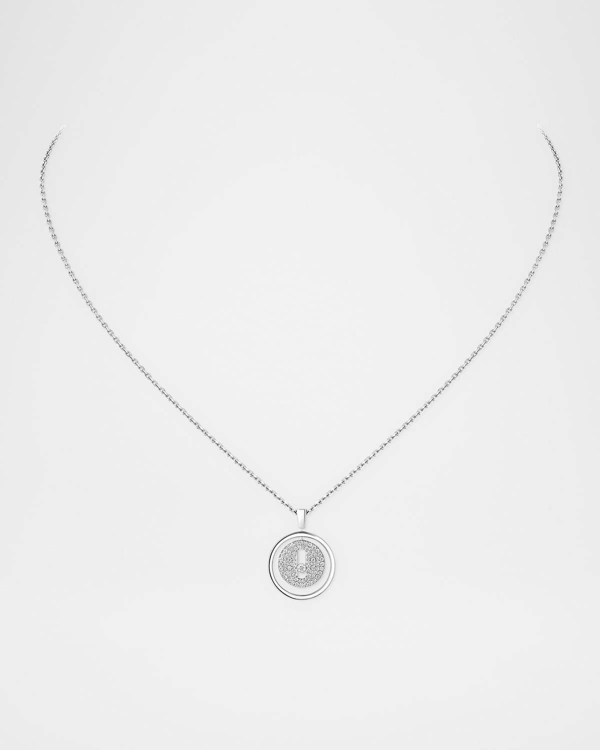 Lucky Move 18k White Gold Diamond Necklace