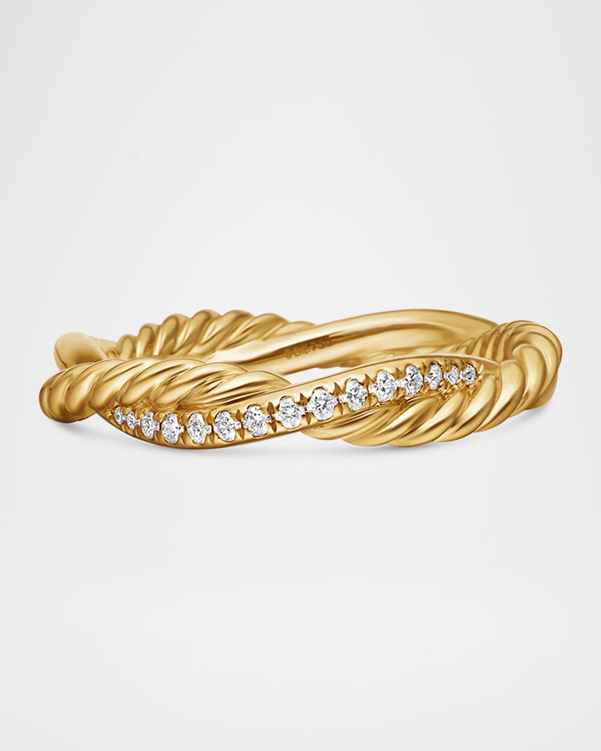 Petite Infinity Band Ring with Diamonds in 18K Gold, 4mm