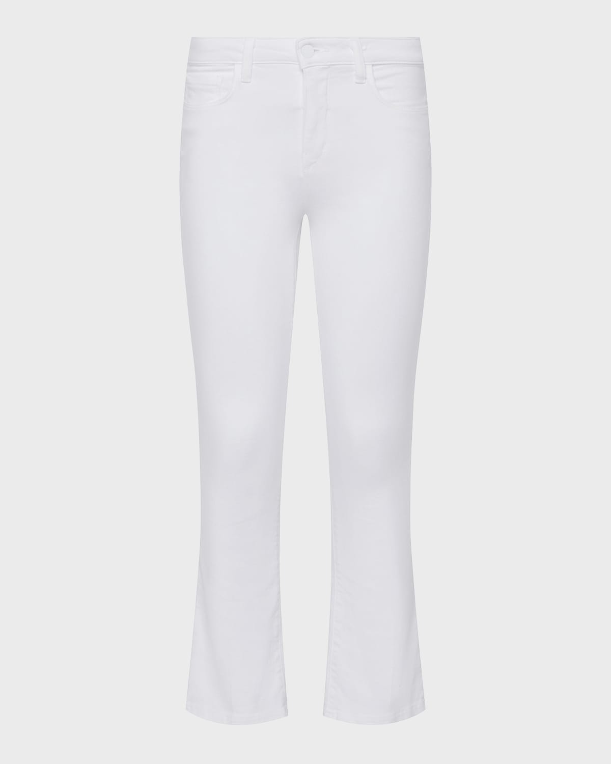 Shop L Agence Mira Ultra High-rise Crop Micro Bootcut Jeans In Blanc