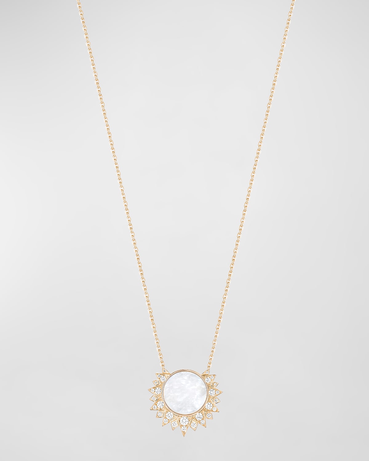 PIAGET Sunlight 18k Rose Gold Mother of Pearl & Diamond Pendant Necklace