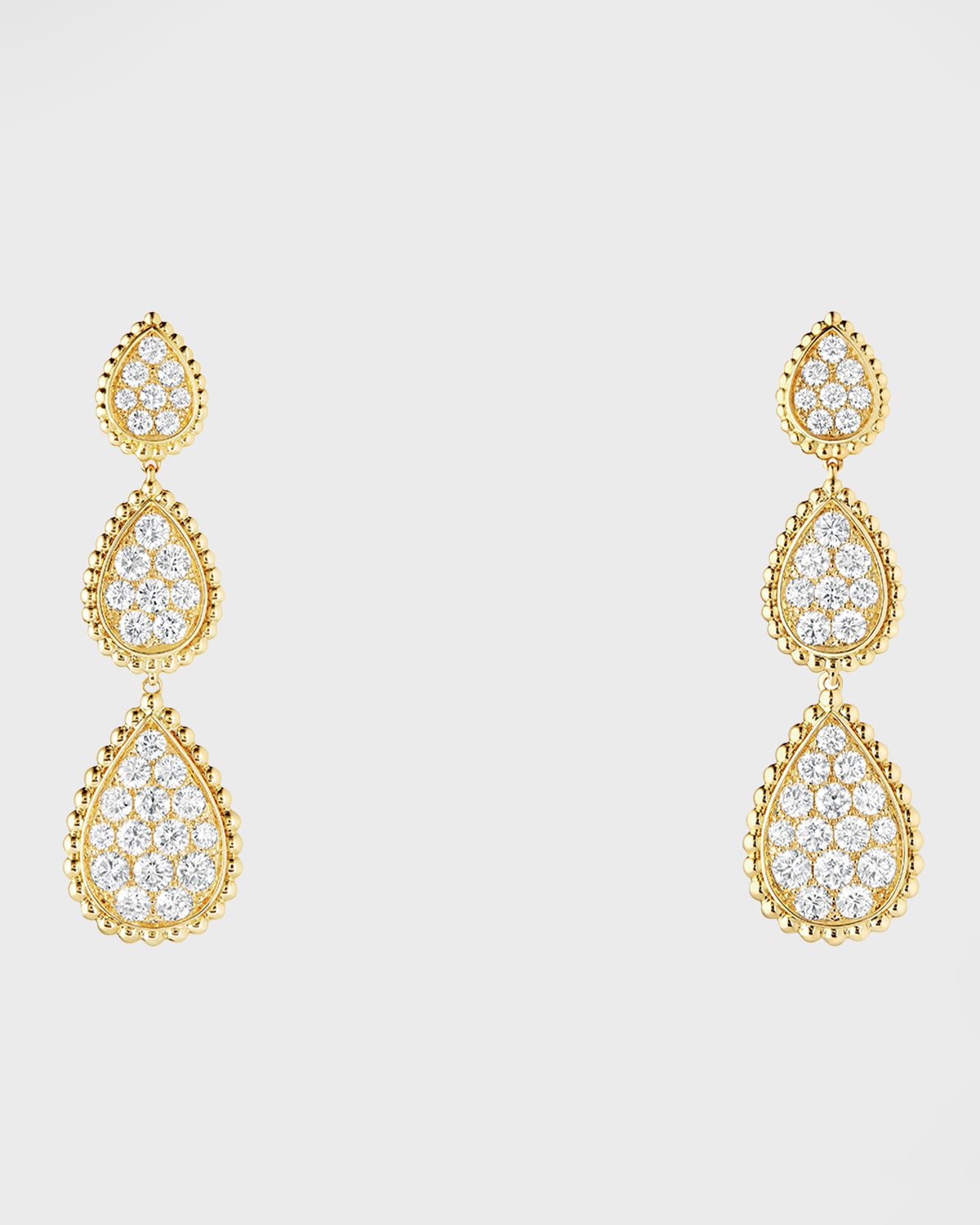 Boucheron Serpent Boheme 18K Yellow Gold Diamond Motif Earrings
