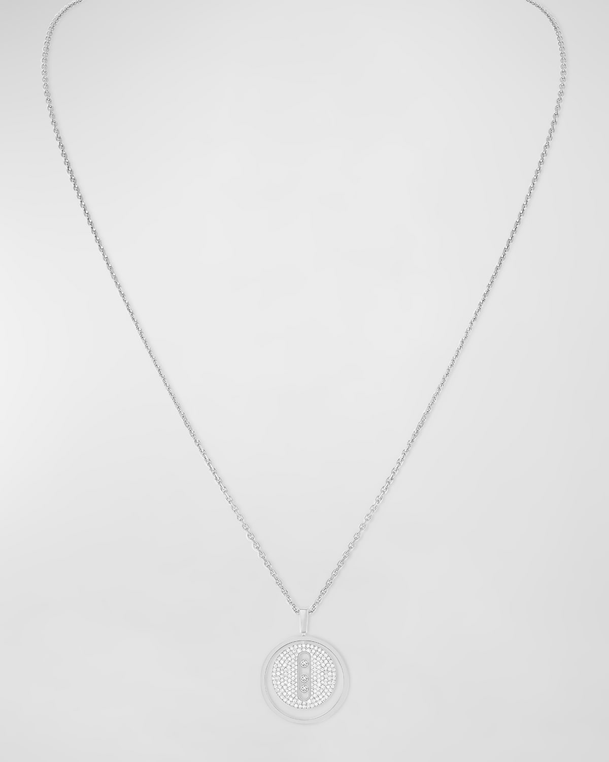 Messika Lucky Move 18k White Gold Diamond Necklace In 10 White Gold