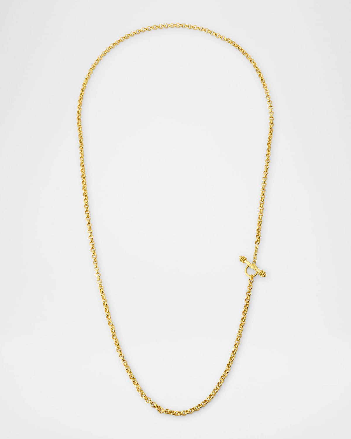 19K Tiny Venezia Link Necklace with Toggle, 31"