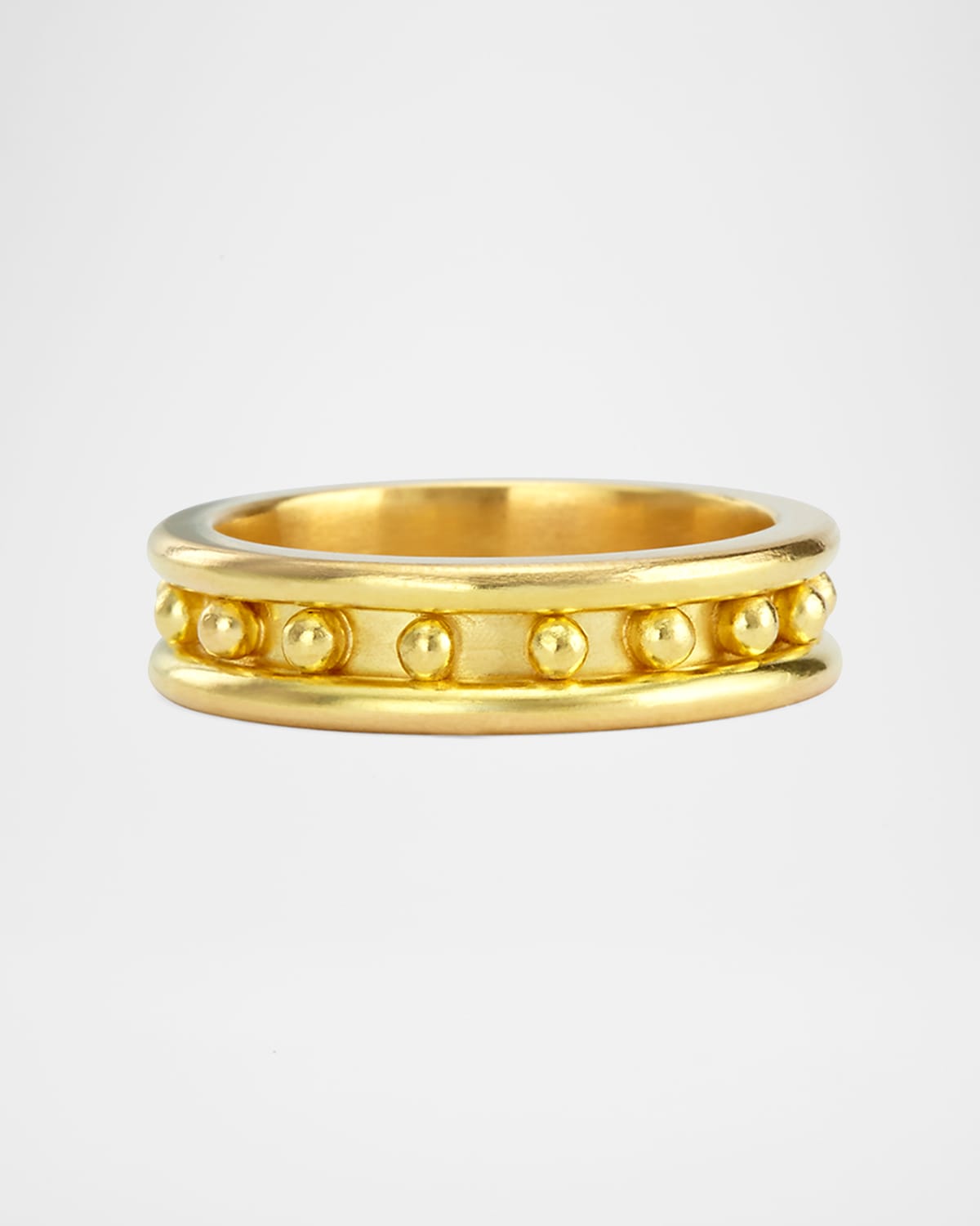 19K Gold Granulated Stack Ring, Size 6.5