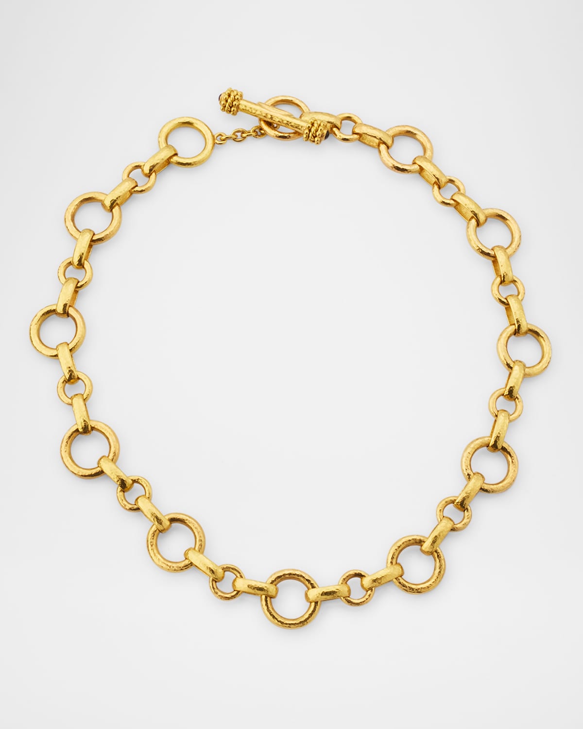 19K Large Siena Link Necklace with Stone Toggle