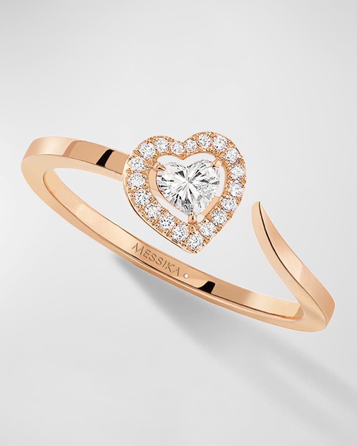 Messika Joy Couer 18k Pink Gold Heart Ring In 15 Rose Gold