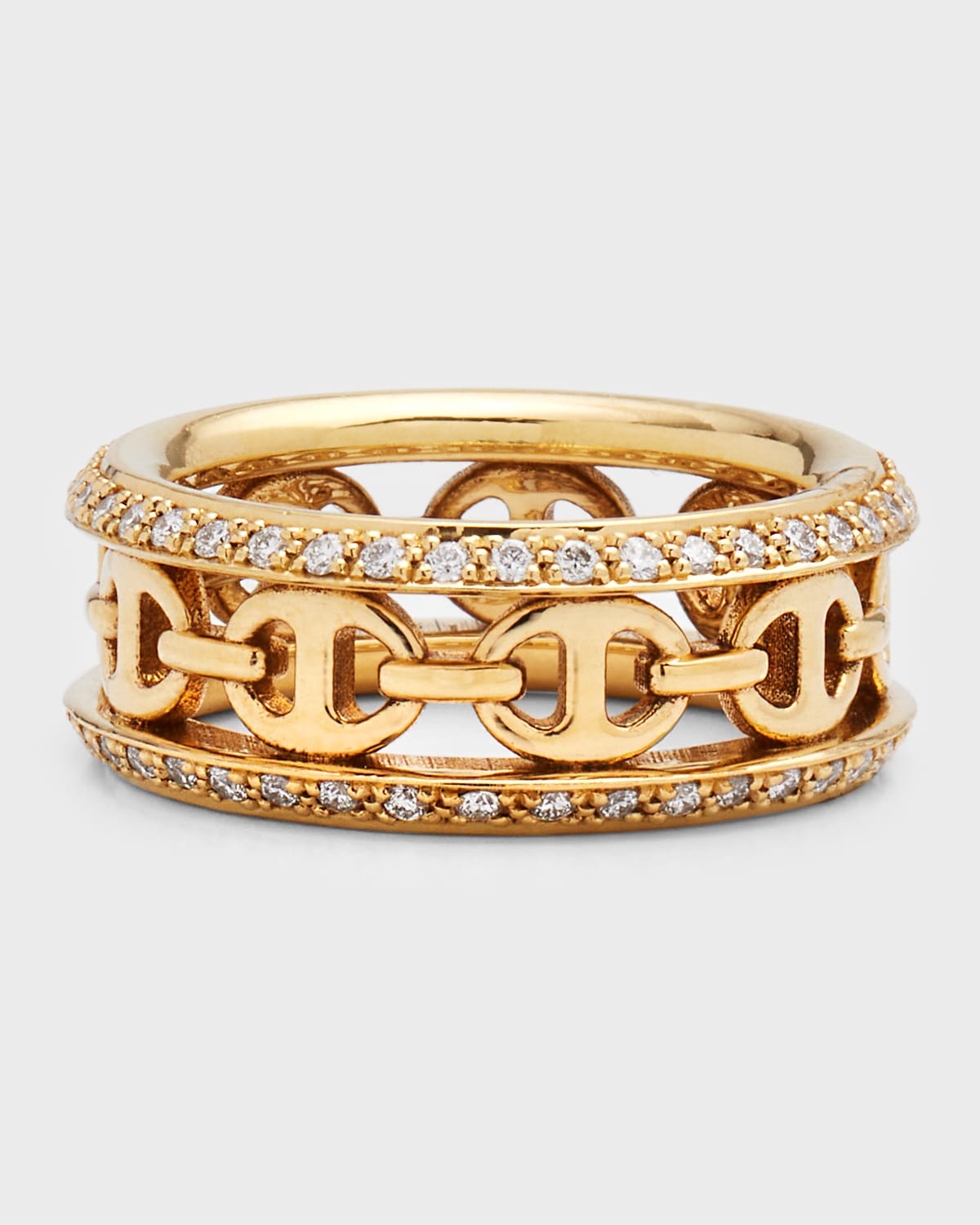 18K Gold Chassis III Band Ring with Diamonds