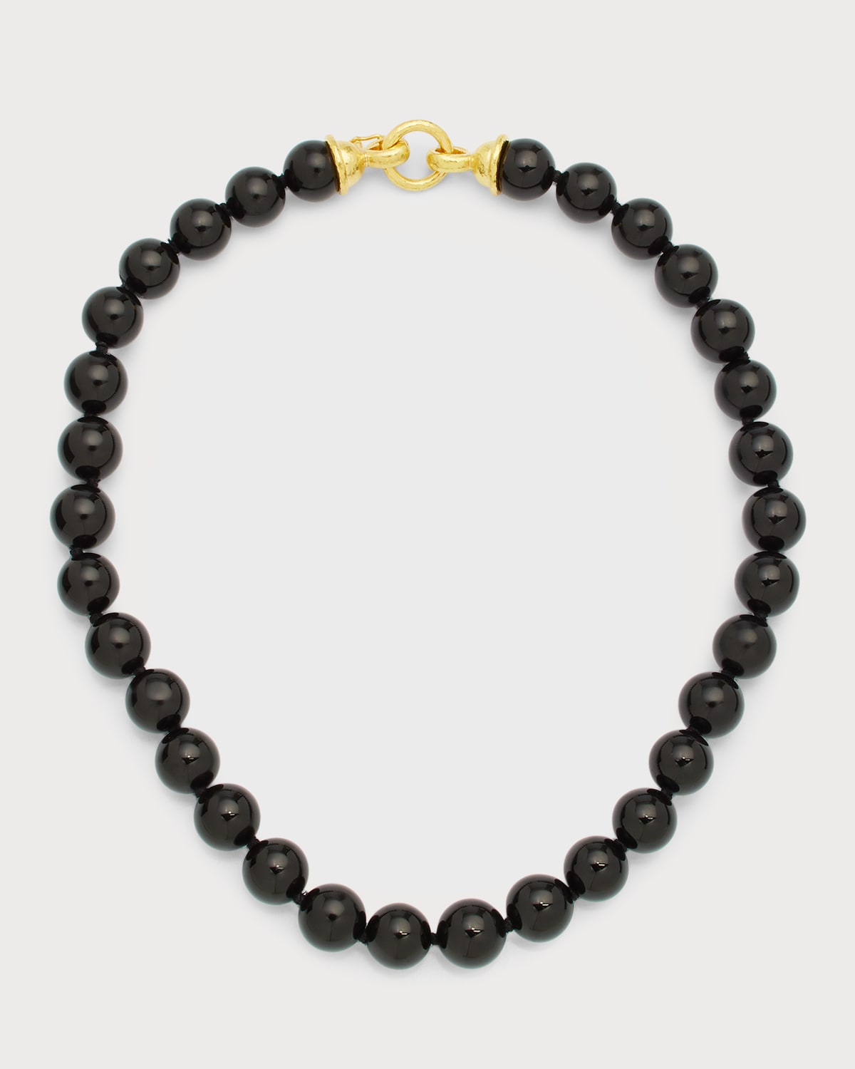19K Black Onyx Cassandra Clasp Necklace