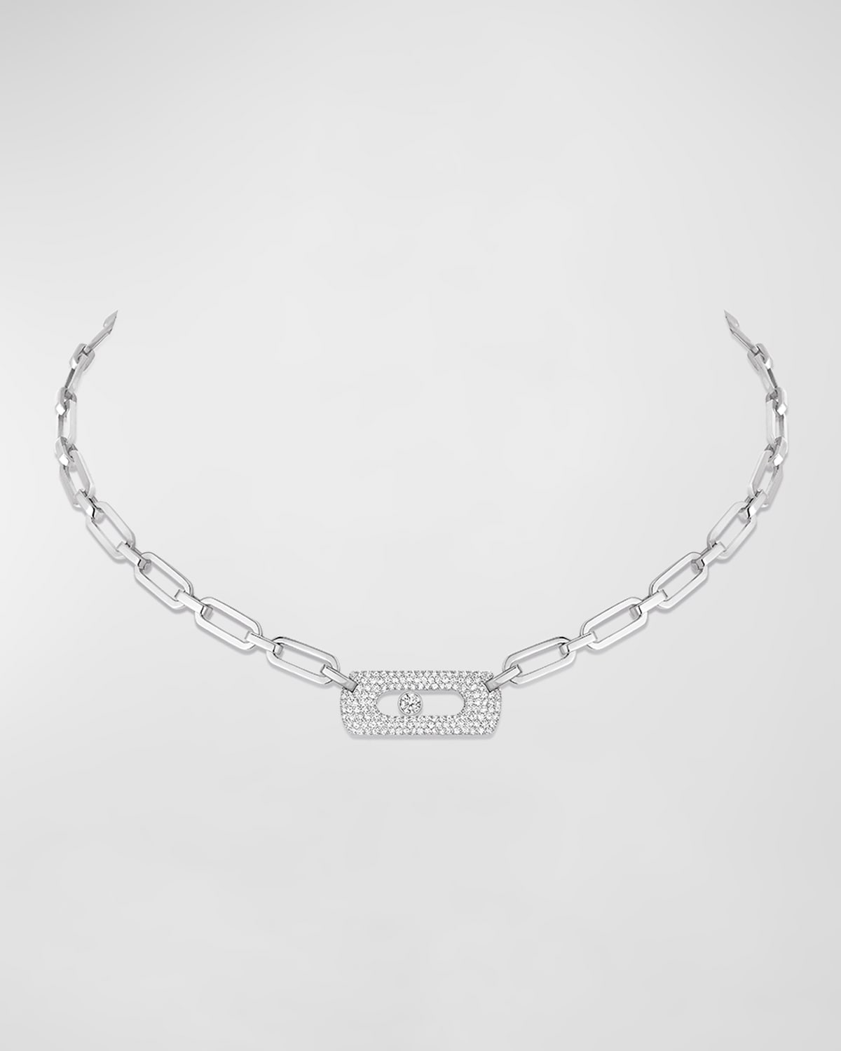 Messika My Move 18k White Gold Necklace With Diamonds In 10 White Gold