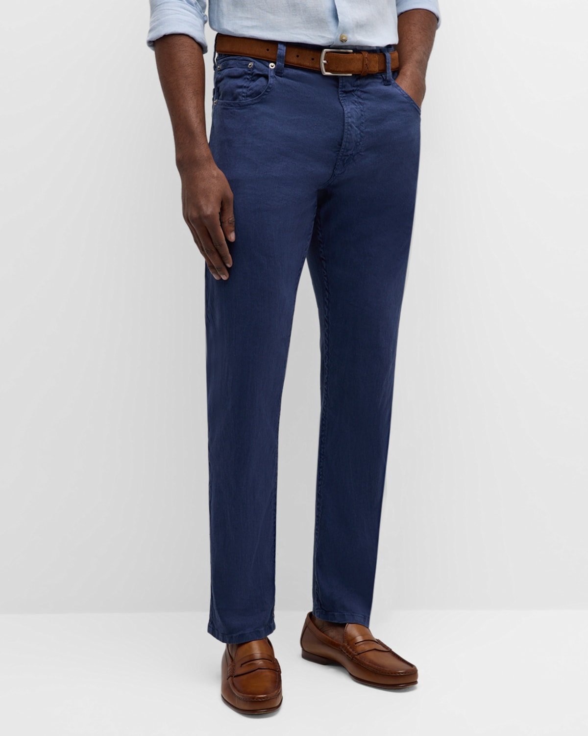 Shop Ralph Lauren Purple Label Men's Slim Stretch Linen And Cotton Jeans In Islnd Indg