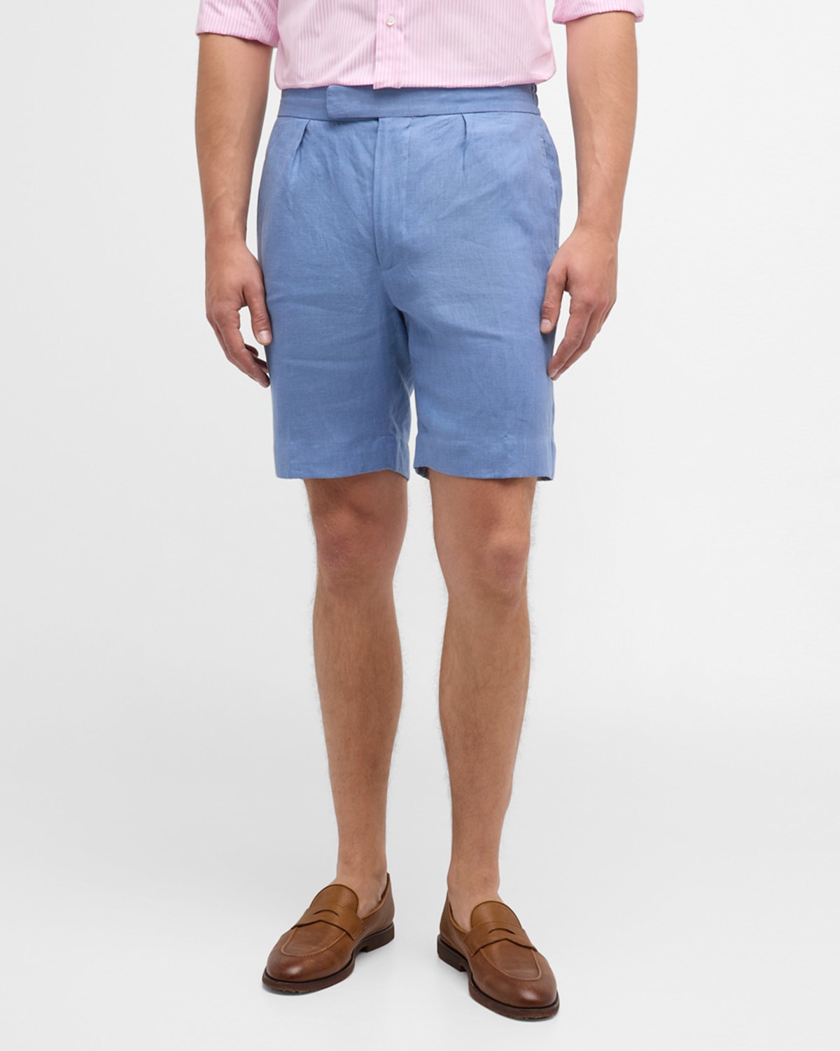 Shop Ralph Lauren Purple Label Men's Davis Linen Lightweight Shorts In Infinity Blue