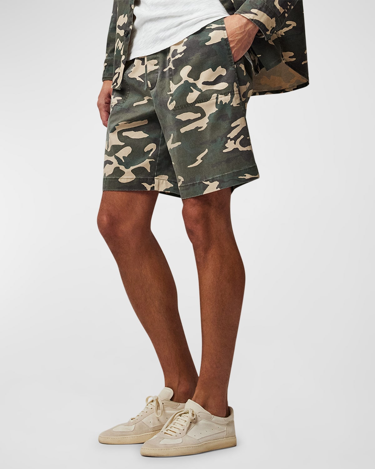 Shop Atm Anthony Thomas Melillo Men's Camo Twill Shorts In Classic Camo