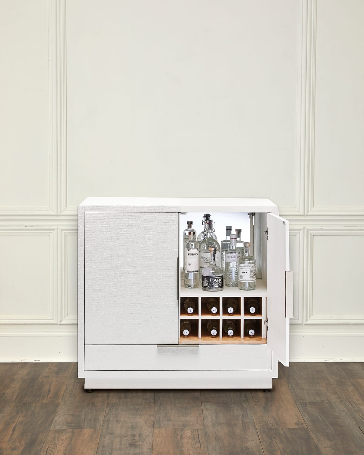 Interlude Home Montaigne Bar Cabinet In White