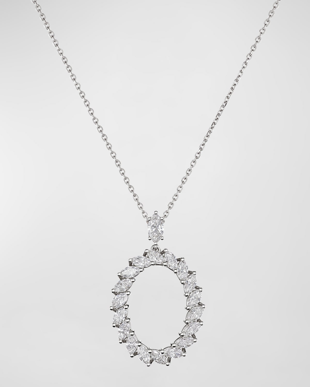 L'Heure du Diamant 18K White Gold Oval Pendant Necklace