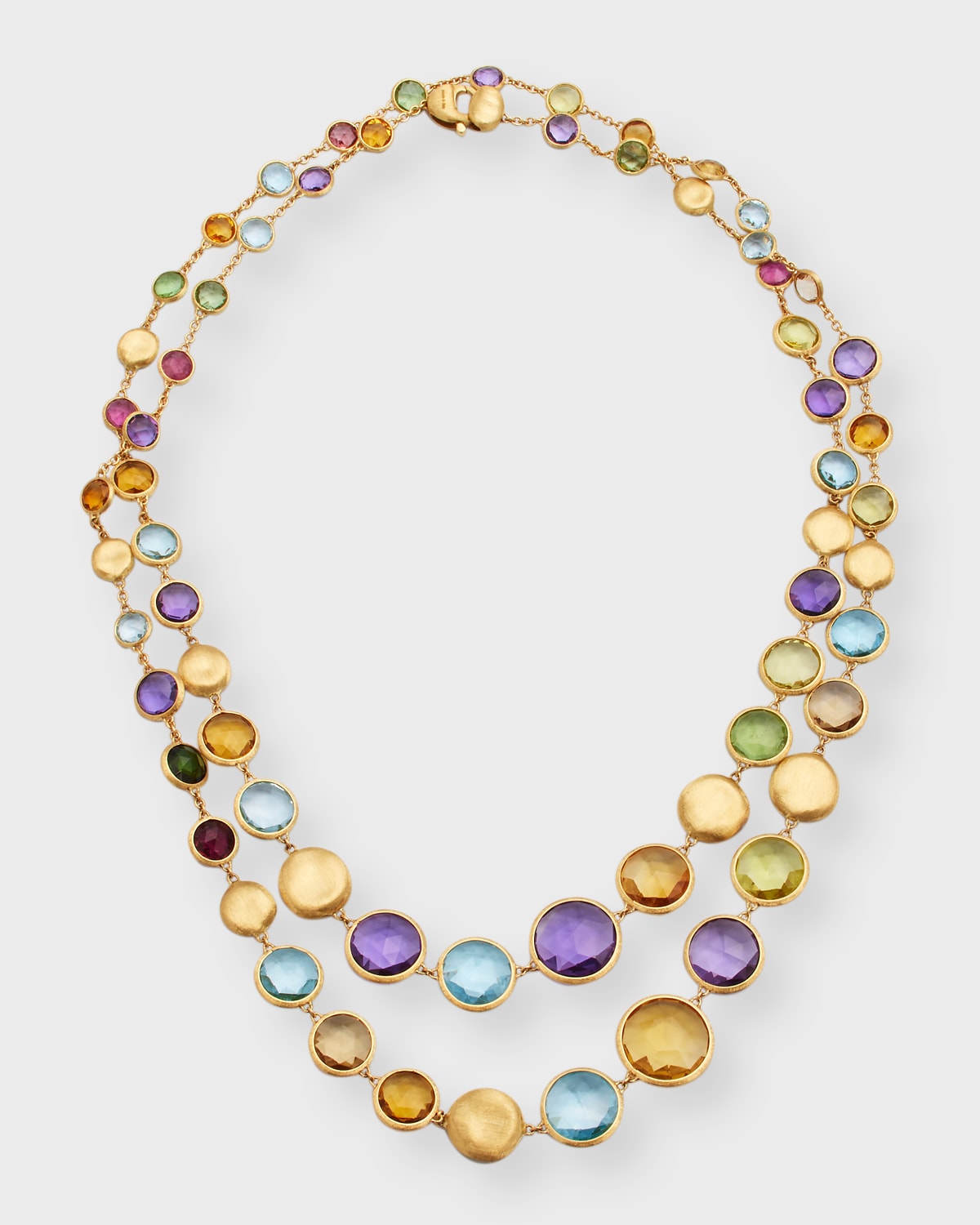 18k Jaipur Graduated Mixed Gemstone Necklace