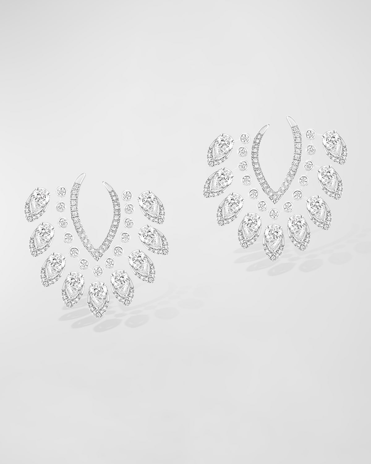 Messika Desert Bloom 18k White Gold Diamond Earrings In Metallic