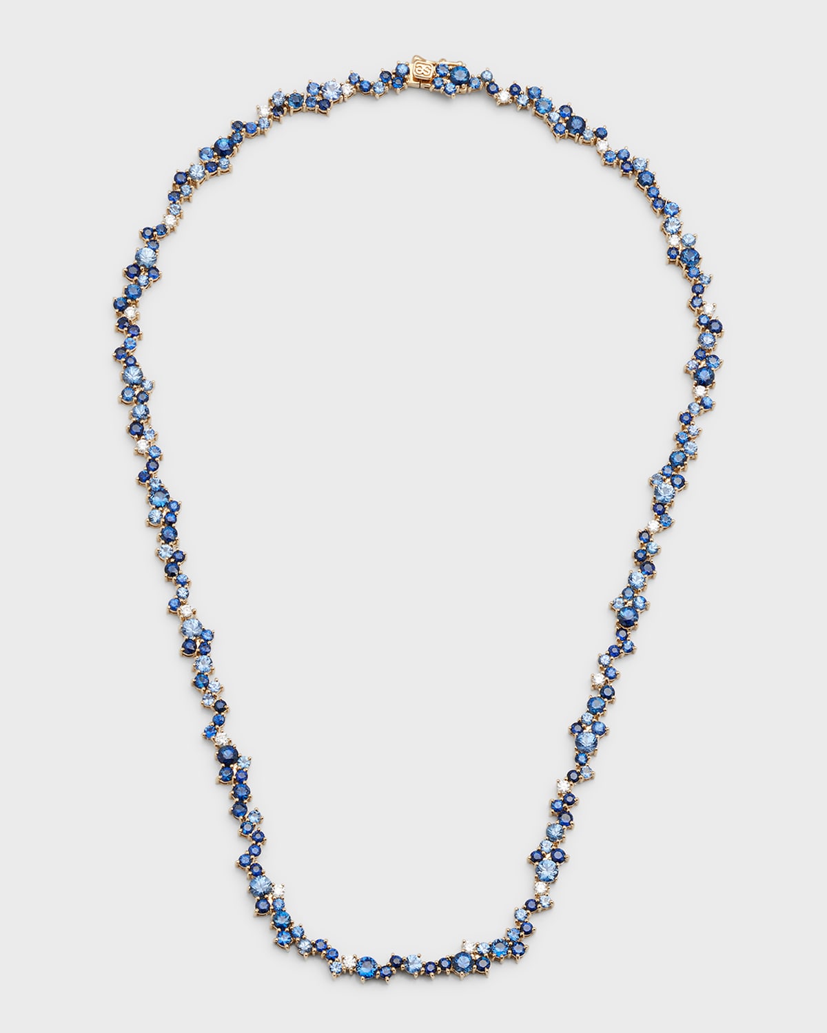 Sydney Evan 14k Yellow Gold Sapphire Cocktail Eternity Necklace, 16"l In Blue