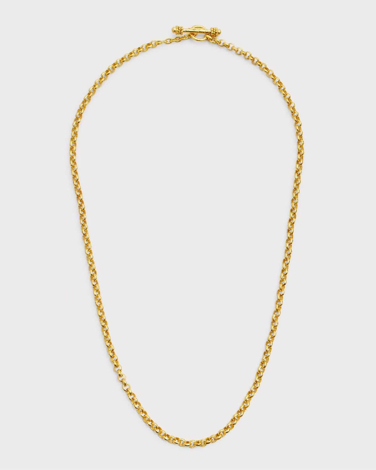 19K Tiny Link Necklace, 21"L