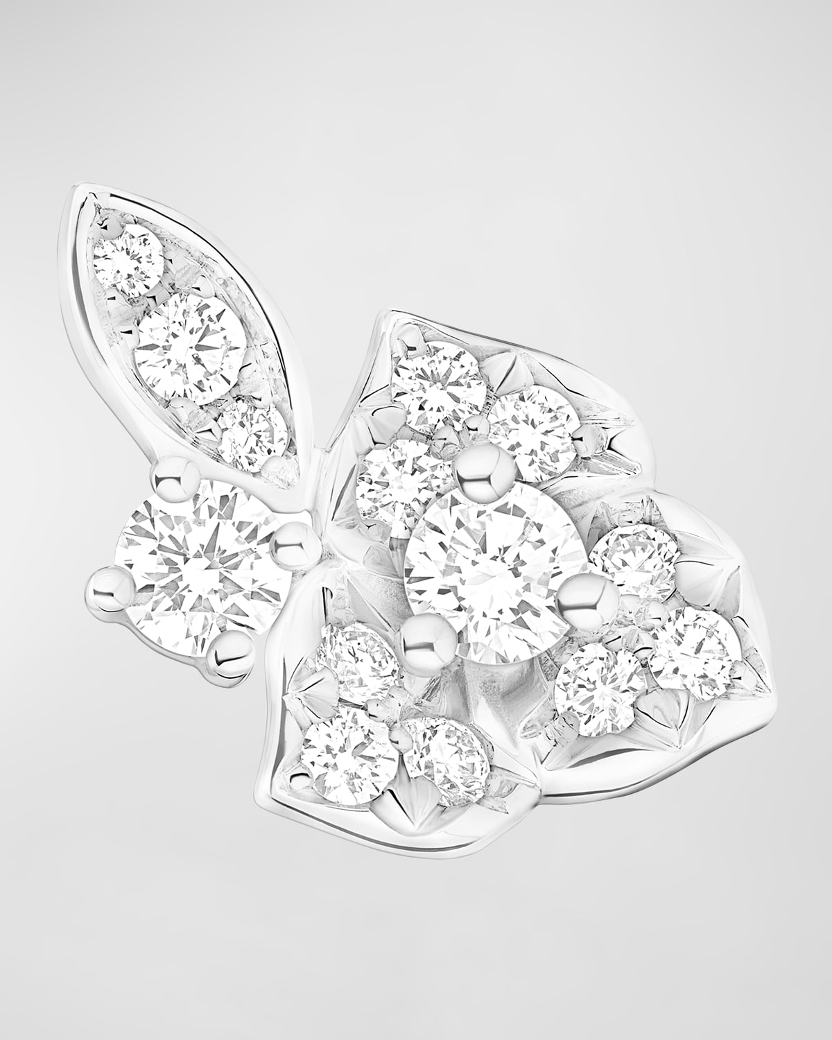 Rose 18k White Gold Diamond Single Stud Earring