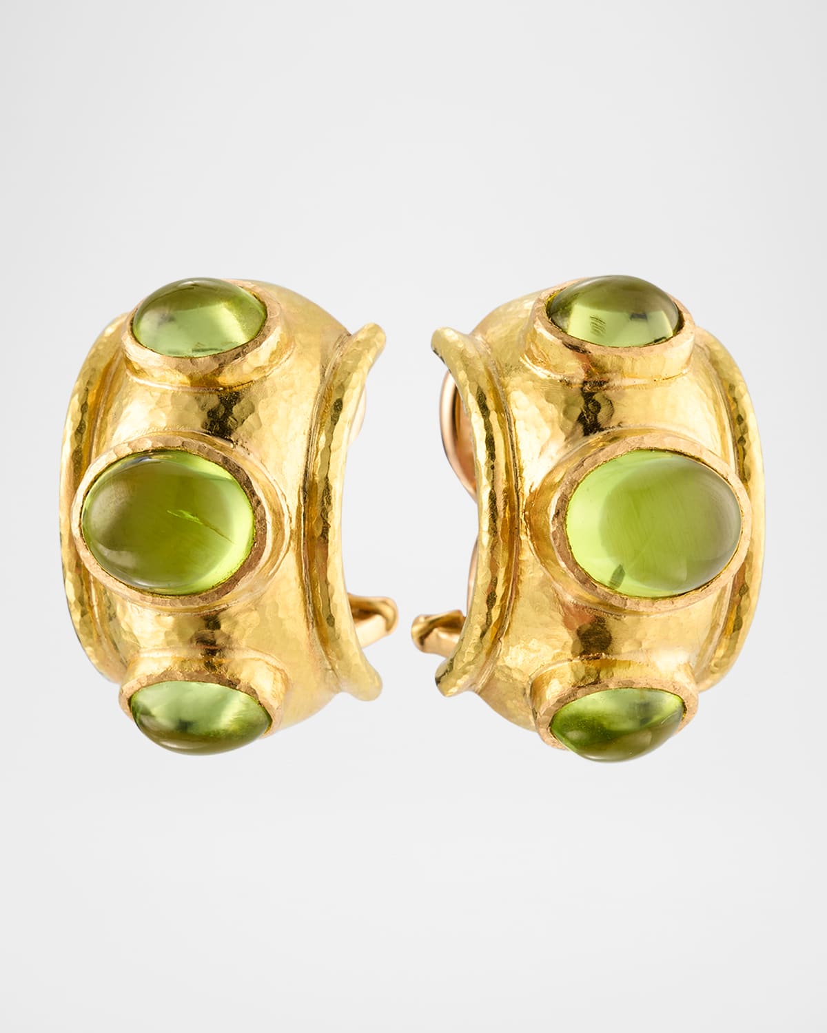 19K Vertical Peridot Earrings